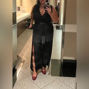 Elegant Black Sleeveless Maxi one piece